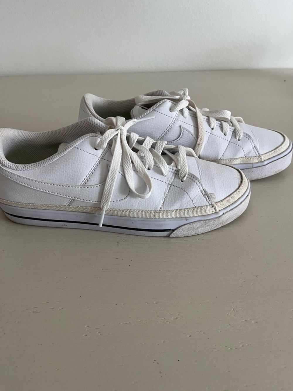 Nike White Low-Top Sneakers with Neon Accent